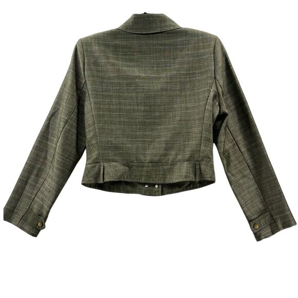 Carrie Hutton Womens Blazer Jacket Green Stripe Buttons Double Breasted 10 New - Picture 2 of 9